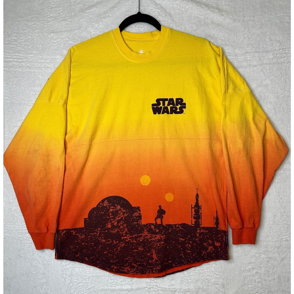 Disney Star Wars Spirit Jersey XS Yellow Tatooine Sunset Long Sleeve Shirt